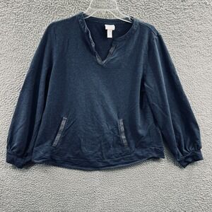 Chicos Womens Cozy Minimalist Top  L  Casual Everyday Relaxed Cozy Loungewear
